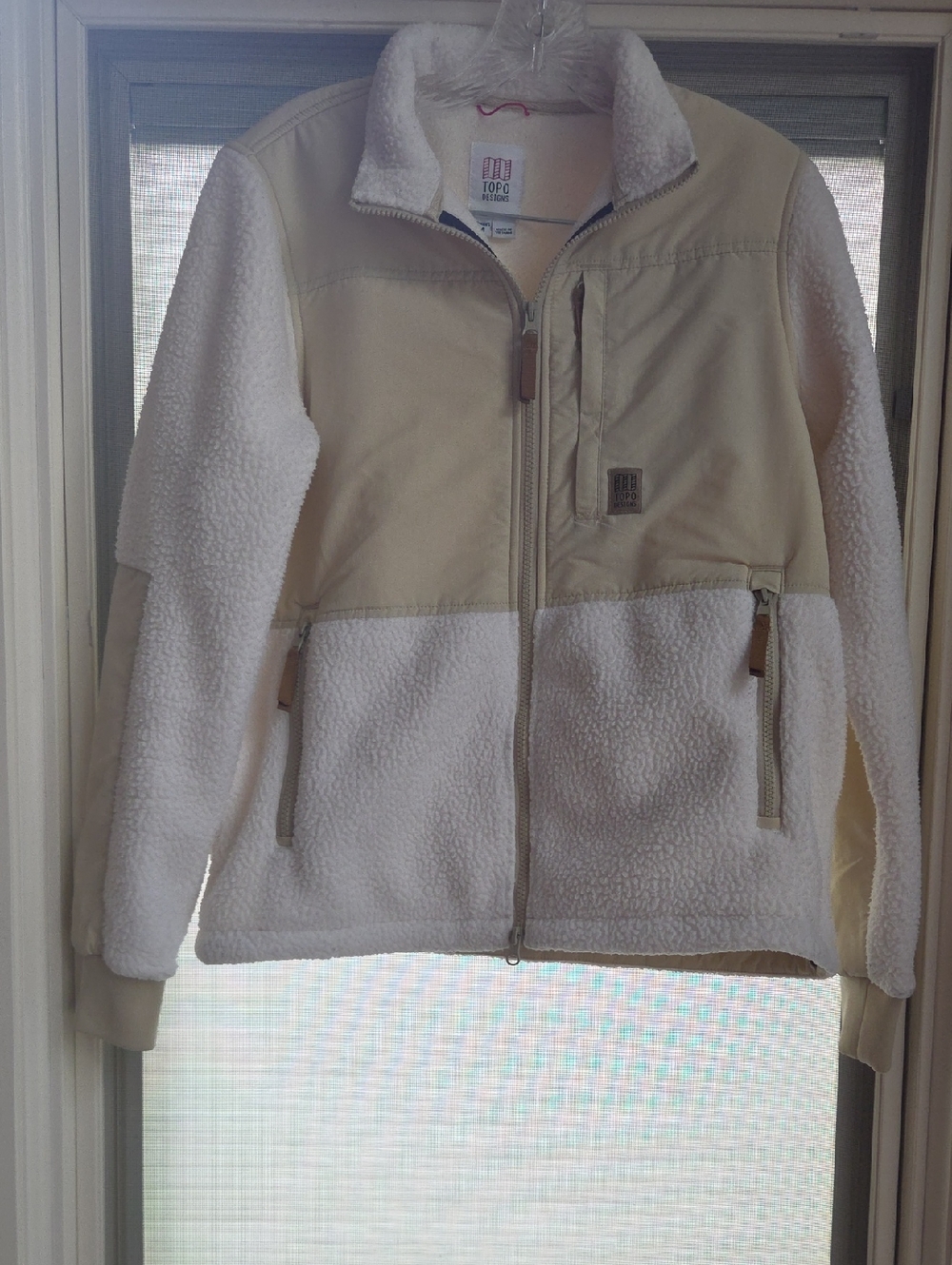Topo Designs * Subalpine Fleece, Natural/Sand, (Cream/white), Women’s Medium